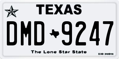 TX license plate DMD9247