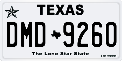 TX license plate DMD9260