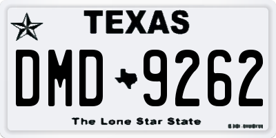 TX license plate DMD9262