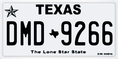 TX license plate DMD9266