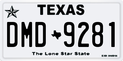 TX license plate DMD9281