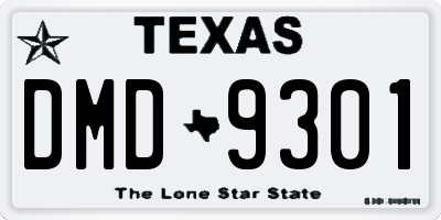 TX license plate DMD9301