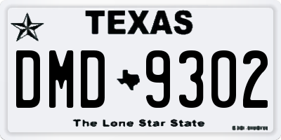 TX license plate DMD9302