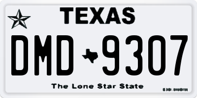 TX license plate DMD9307