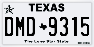 TX license plate DMD9315