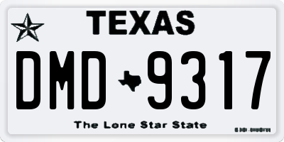 TX license plate DMD9317