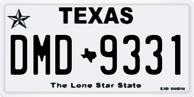 TX license plate DMD9331