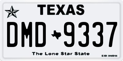 TX license plate DMD9337