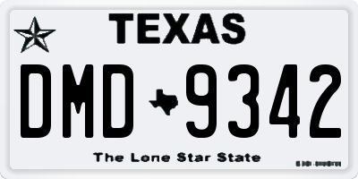 TX license plate DMD9342