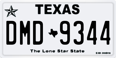 TX license plate DMD9344