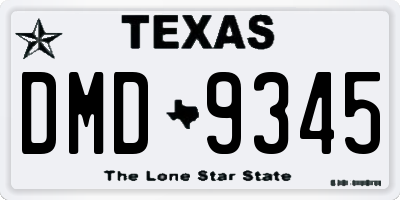 TX license plate DMD9345