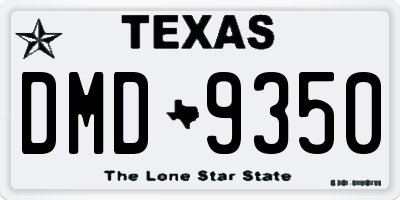 TX license plate DMD9350