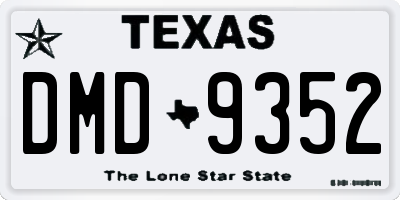 TX license plate DMD9352