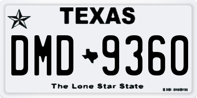 TX license plate DMD9360