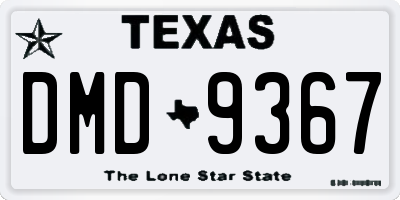 TX license plate DMD9367