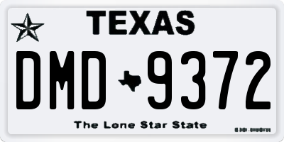TX license plate DMD9372
