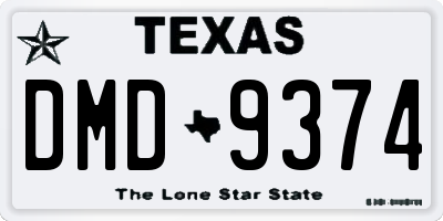 TX license plate DMD9374