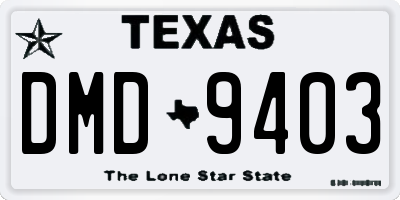 TX license plate DMD9403