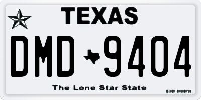 TX license plate DMD9404
