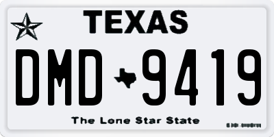 TX license plate DMD9419