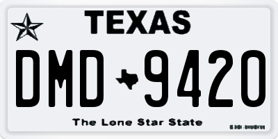 TX license plate DMD9420