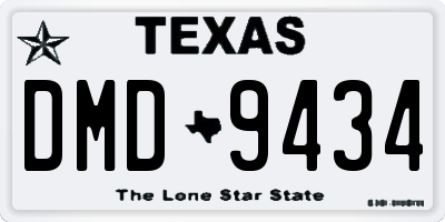 TX license plate DMD9434