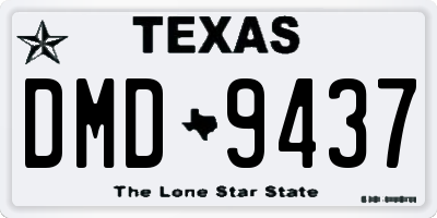 TX license plate DMD9437