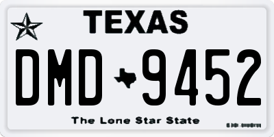 TX license plate DMD9452