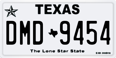 TX license plate DMD9454