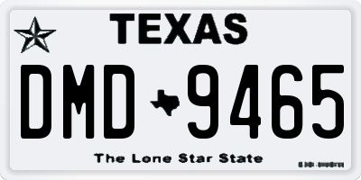 TX license plate DMD9465