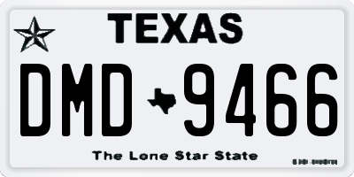 TX license plate DMD9466