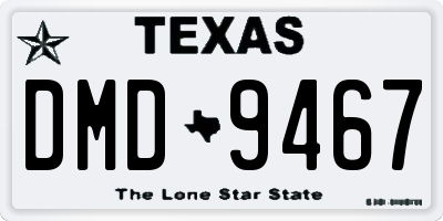 TX license plate DMD9467