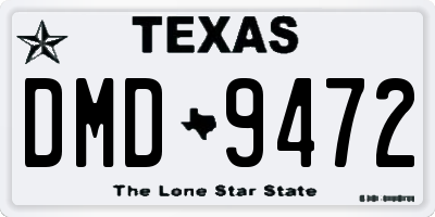 TX license plate DMD9472
