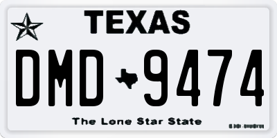 TX license plate DMD9474