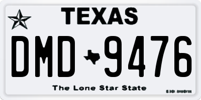 TX license plate DMD9476
