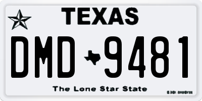 TX license plate DMD9481