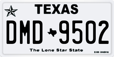 TX license plate DMD9502