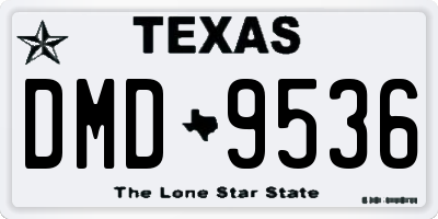 TX license plate DMD9536