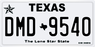 TX license plate DMD9540