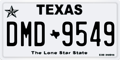TX license plate DMD9549