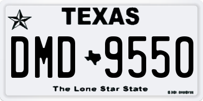 TX license plate DMD9550