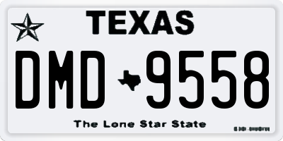 TX license plate DMD9558