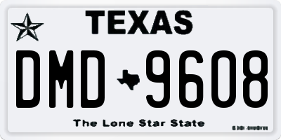 TX license plate DMD9608
