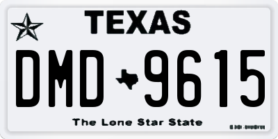 TX license plate DMD9615