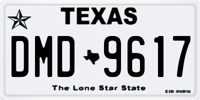 TX license plate DMD9617