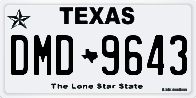 TX license plate DMD9643