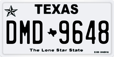 TX license plate DMD9648