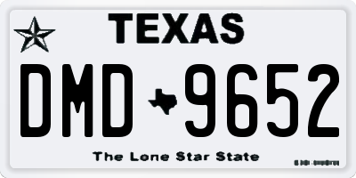 TX license plate DMD9652