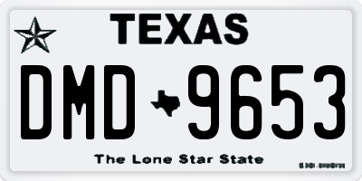 TX license plate DMD9653