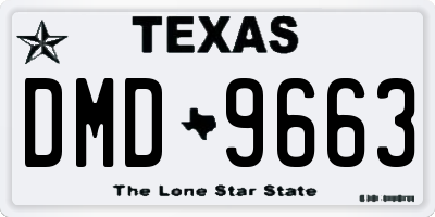 TX license plate DMD9663